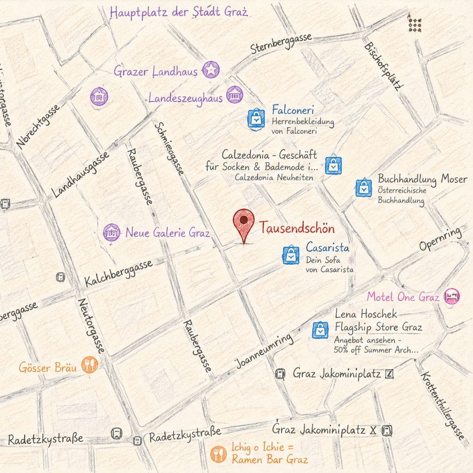 Tausendschön Graz - Maps gezeichnet