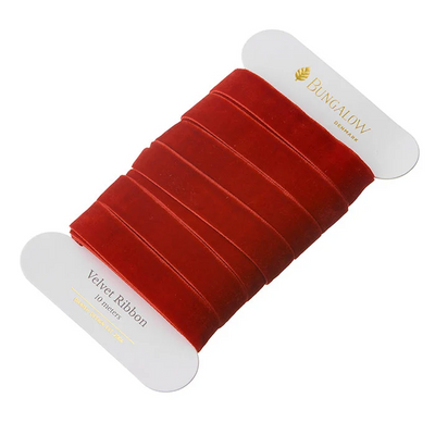 Bungalow Samtband Scarlet, rot