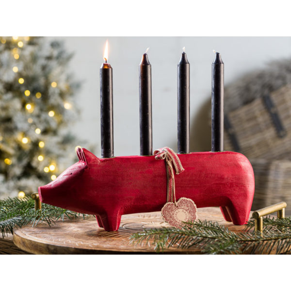 Maileg Holzschwein (Rot) – Bild 2