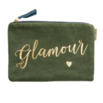 Kosmetiktasche Samt Glamour dunkelgrün