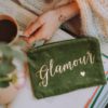 Kosmetiktasche Samt Glamour dunkelgrün – Bild 2