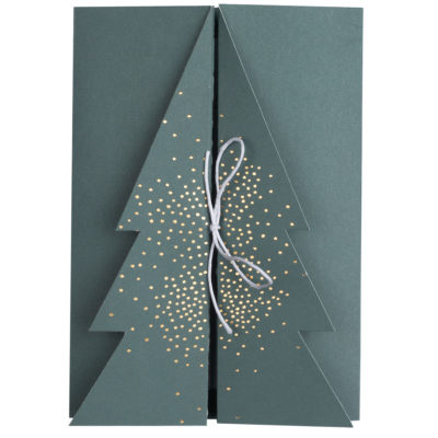 Weihnachtszeitkarte "Tanne" mit Gold von Räder