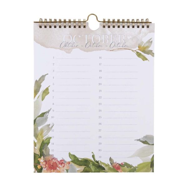 Artebene Geburtstagskalender mit Aquarellblüten – Bild 2