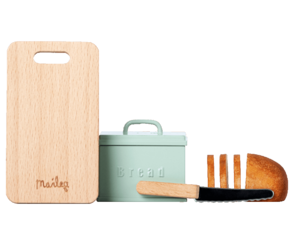 Maileg Miniatur Brotbox mit Schneidebrett und Messer – Bild 2