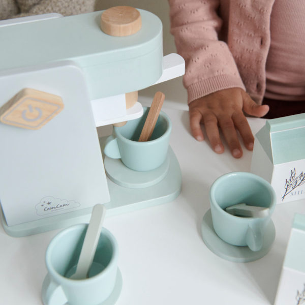 Holzspielzeug Kaffeemaschine, Staubiges Grün – Bild 2