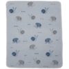 Babydecke mit Schnecke und Igel in blau