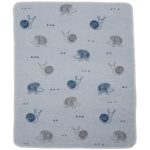 Babydecke mit Schnecke und Igel in blau