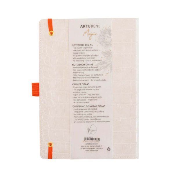 Notizbuch in Kroko creme A5 – Bild 2