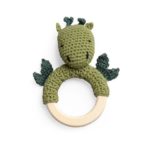 Rassel auf Holzring Drache