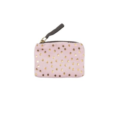 Münztasche Samt Punkte rose