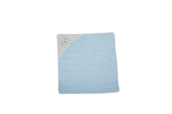 David Fussenegger Babydecke mit Kapuze Robbe blau