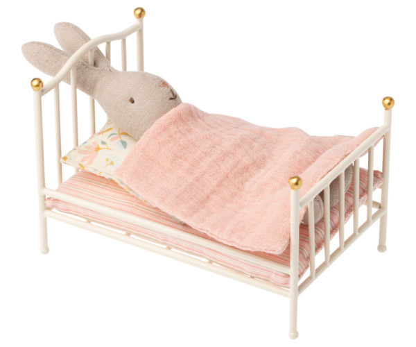 Tausendschön Kindertraum Maileg Vintage Bett rosa/weiß mit Hase
